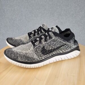 Nike Free RN Flyknit 2018 Oreo Black White Running Shoes 942839-101 Womens 8
